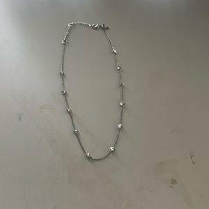 Silver chain and gem necklace